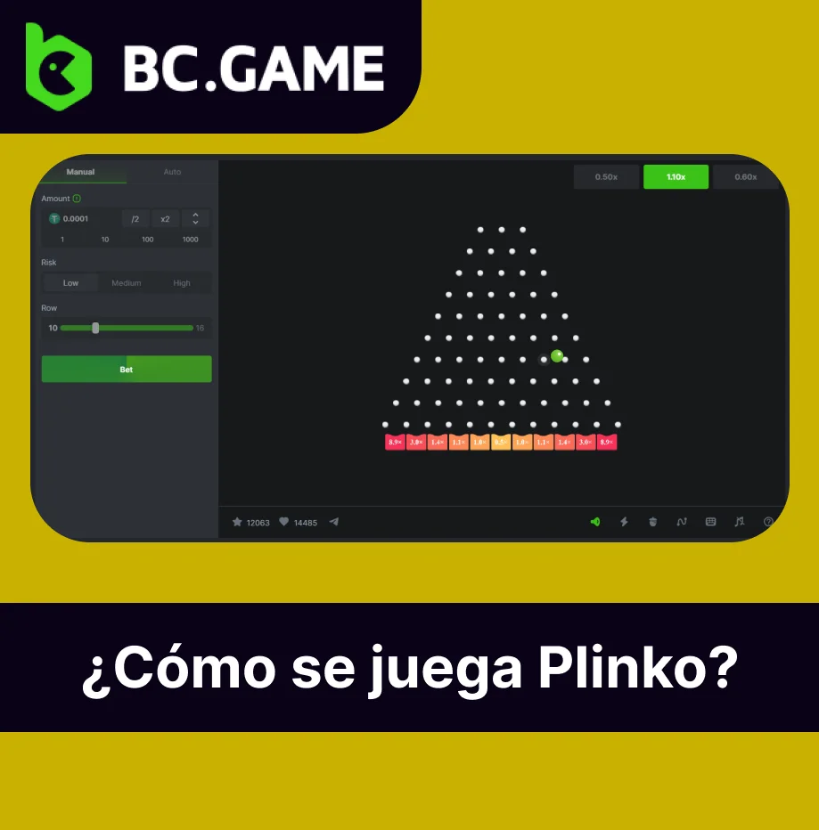 Reglas para jugar Plinko BC Game